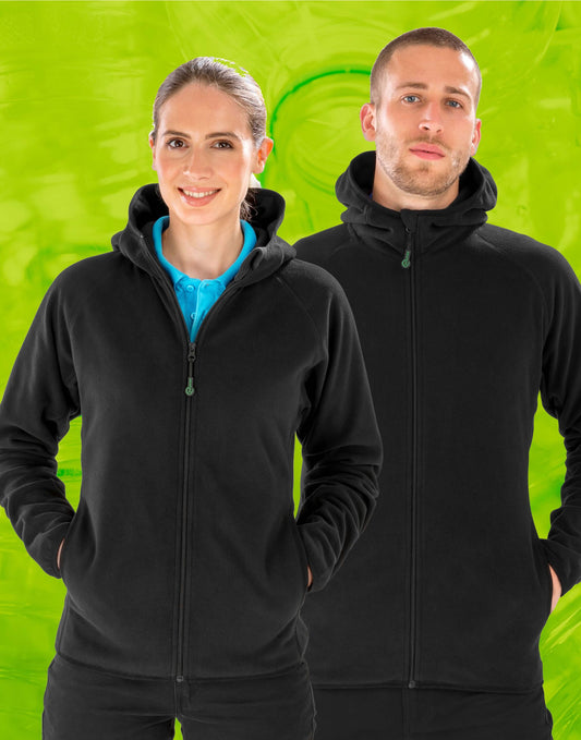 Recycled Unisex Hooded Microfleece Jacket